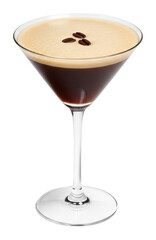 Coffee martini cocktail bar beverage mixology isolated on transparent background