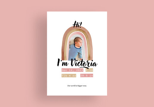 Baby Arrival Card Layout