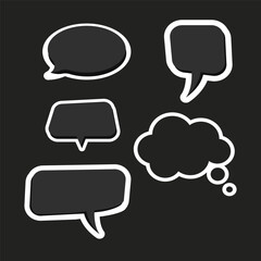 Thought bubble line icon. Speech or think bubble, empty communication cloud. Set of vector design elements. Expanded stroke