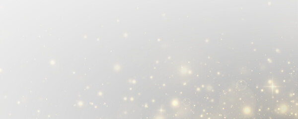 Fantasy stardust and luminous particles with shimmering overlays. Christmas lights, golden accents, and sparkling confetti in a bright celebration.