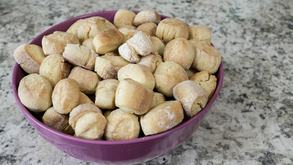 Traditional Slovak Christmas Eve food dough balls called opekance or bobalky