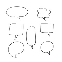 Thought bubble line icon. Speech or think bubble, empty communication cloud. Set of vector design elements. Expanded stroke