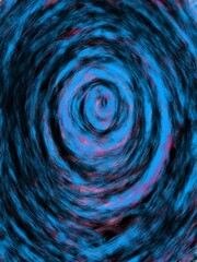 Abstract storm eye background design. Black and blue spiral brush strokes.