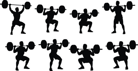 Basketball player in motion silhouettes set, male athletes dribbling, running, and passing the ball in action, sport competition vector illustration collection, professional game concept.