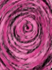 Abstract spiral black pink background. Grunge dry brush texture