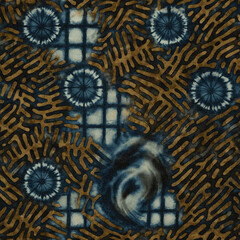 Modern and Original dip dye, tie dye, batik and shibori pattern on white canvas in high resolution
