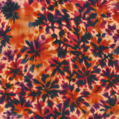 Modern and Original dip dye, tie dye, batik and shibori pattern on white canvas in high resolution
