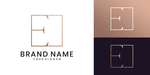 Luxury E letter monogram logo design