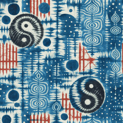 Modern and Original dip dye, tie dye, batik and shibori pattern on white canvas in high resolution
