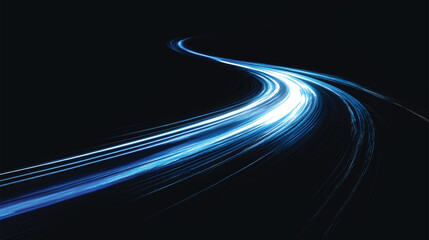 Abstract blue light trails on a dark background © shahadathossen