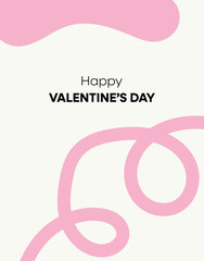 Happy Valentine's Day banner design with modern red color typography vector illustration. Romantic wallpaper with decorative hearts elements to celebrate Valentine Day on 14 February