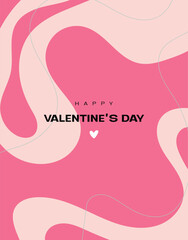 Happy Valentine's Day banner design with modern red color typography vector illustration. Romantic wallpaper with decorative hearts elements to celebrate Valentine Day on 14 February