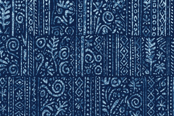 Modern and Original dip dye, tie dye, batik and shibori pattern on white canvas in high resolution
