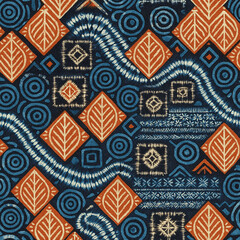 Modern and Original dip dye, tie dye, batik and shibori pattern on white canvas in high resolution
