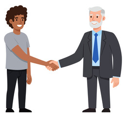 Fototapeta premium Diverse Business Professionals Shaking Hands Partnership Agreement Collaboration Success Trust Welcome startup