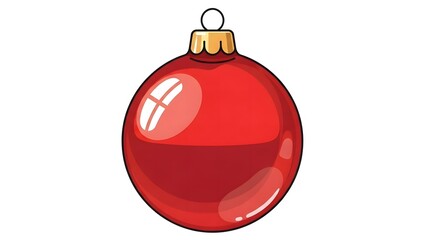 Red and Gold Christmas Ball Ornament Vector