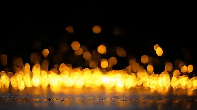 Warm golden lights create a magical ambiance in a cozy atmosphere during late evening hours