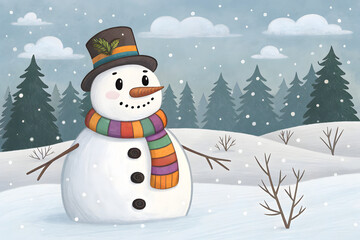 snowman in the snow
