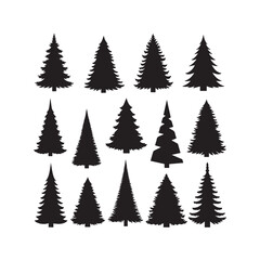 Christmas Tree Silhouettes Collection,Christmas Trees Silhouettes,Vector Christmas Tree Silhouettes,Festive Tree Silhouettes,christmas tree vector