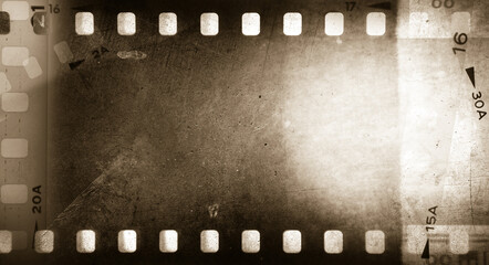 Film negatives brown background