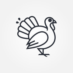 Black turkey silhouette featuring fantail bird