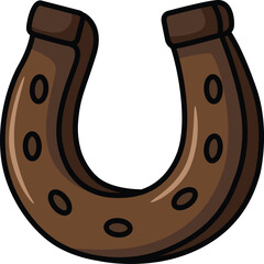 Brown Metal Horseshoe Good Luck Charm Object