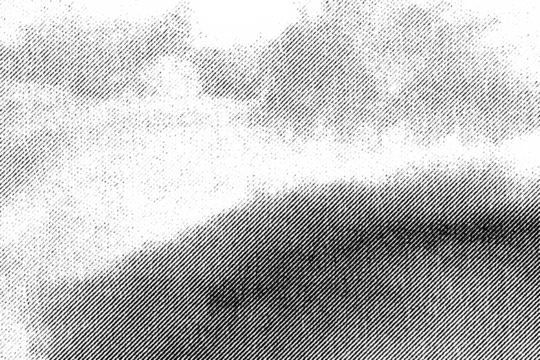 Macro halftone print of dark clouds rolling over a bright sky, diagonal ink shading forming a stormy gradient on a transparent background. - Powered by Adobe