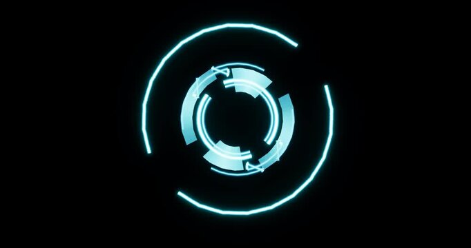 blue hologram target effect on black background