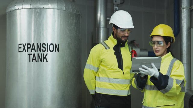Specialist overseeing the cooling water circulation system pipeline to guarantee efficient heat exchange and climate control.