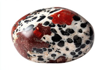 Dalmatian Jasper Gemstone with Polished Finish on Clean White Background