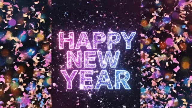 Festive Wooden Block &ldquo;2025 to 2026&rdquo; Transition Animation Hand Rotating Final Block, Colorful Shimmering Fireworks, Twinkling Bokeh Lights, Reflective Surface, Warm Joyful High-Resolution New Year Sc