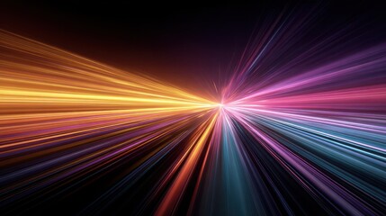 Abstract speed light trails data flow technology communication network tunnel energy vibrant explosion