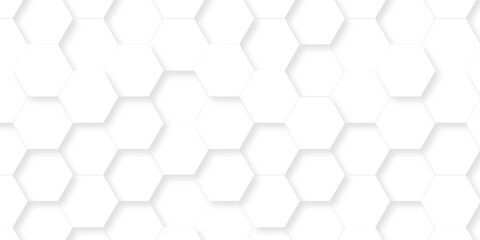 Fototapeta premium White abstract hexagonal paper background. Luxury White grid Pattern. Futuristic emboss honeycomb mosaic white background. geometric mesh cell texture. modern futuristic wallpaper.
