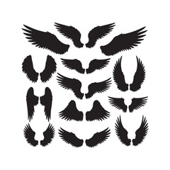 Angel Wings Silhouettes Collection,Angel Wings Silhouettes,Vector Angel Wings Silhouettes,Heavenly Wings Silhouettes,angel wings vector