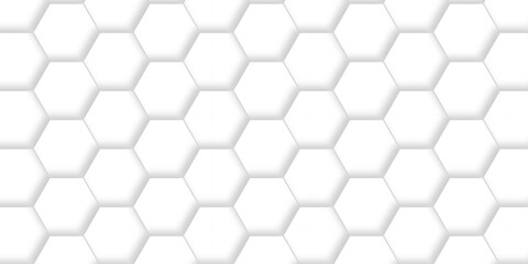 Naklejka premium White abstract hexagonal paper background. Luxury White grid Pattern. Futuristic emboss honeycomb mosaic white background. geometric mesh cell texture. modern futuristic wallpaper.