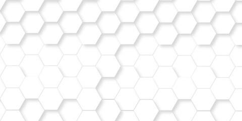 Naklejka premium White abstract hexagonal paper background. Luxury White grid Pattern. Futuristic emboss honeycomb mosaic white background. geometric mesh cell texture. modern futuristic wallpaper. 