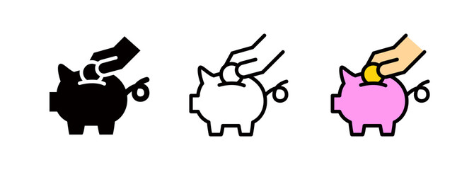 Fototapeta premium Piggy bank icon.Icons related to finance, banking, and savings