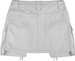 Light gray cargo skirt isolated on transparent background