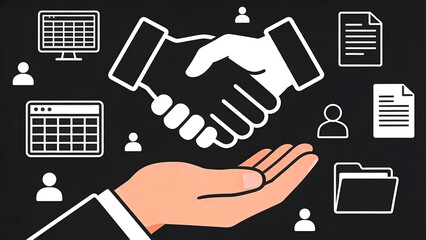 Handshake and business icons