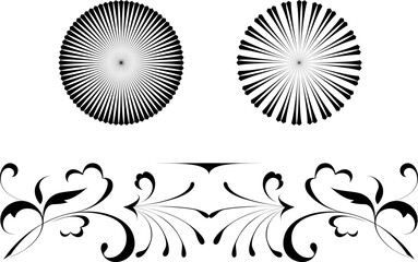 black and white set of delimiters for text, dividers