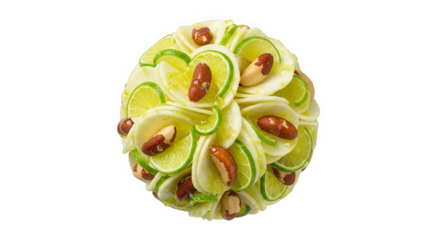 Dessert with lime and brazil nuts