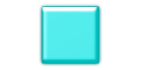 A glossy, light blue square with rounded edges and a subtle 3D effect on a white background.