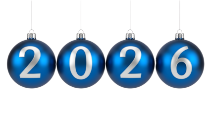 blue charismas ball white 2026 happy new year whit marry   charismas isolated on white background png image.