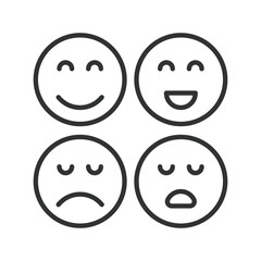 Expression icon in line design. expression, emotion, face, mood, reaction, feeling, communication on white background vector. expression editable stroke icon