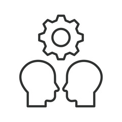 Face to face icon in line design. face to face, communication, dialog, interaction, exchange, teamwork, relation on white background vector. face to face editable stroke icon
