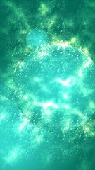 Green and Cyan Cosmic Dust Abstract Background