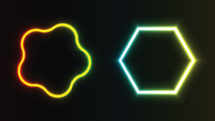 Abstract colorful neon shapes, motion graphic background