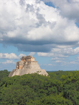 pyramid of the magician in Uxmal Mexico