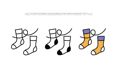 Socks vector design in modern and trendy style icon