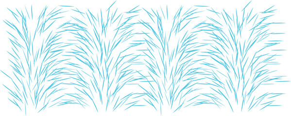 Abstract blue grass blades pattern on white. modern graphic design element or background texture. isolated on transparent background, Vector